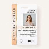 Professionele Classy Peach & Gold Photo Notary Badge (Voorkant)