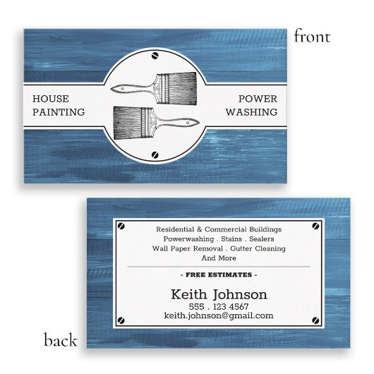Professionele contractant van de huisschilder visitekaartje