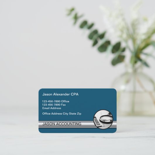 Professionele CPA Accountant Visitekaartjes Design (Staand voorkant)