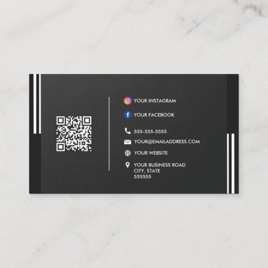 Professionele creatieve Logo Sociale media Qr-code Visitekaartje (Achterkant)