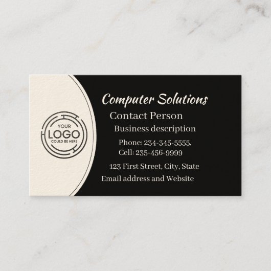 Professionele Creëer Uw eigen Logo Elegant Busines Visitekaartje (Voorkant)