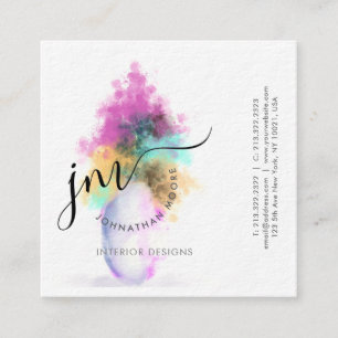 Professionele Curvature Grijs Script Monogram Busi Vierkante Visitekaartje