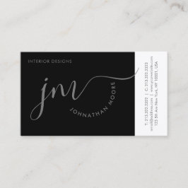 Professionele curvature grijze monogram visitekaartje