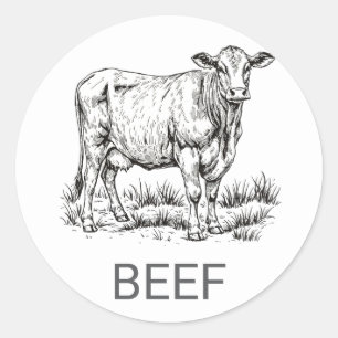 Professionele Custom Beef Bruiloft Maaltijd Keuze Ronde Sticker