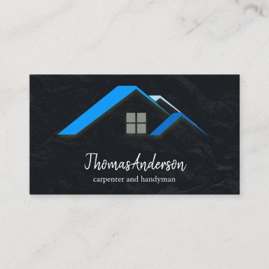 Professionele Custom Black Building Bouw Visitekaartje (Voorkant)