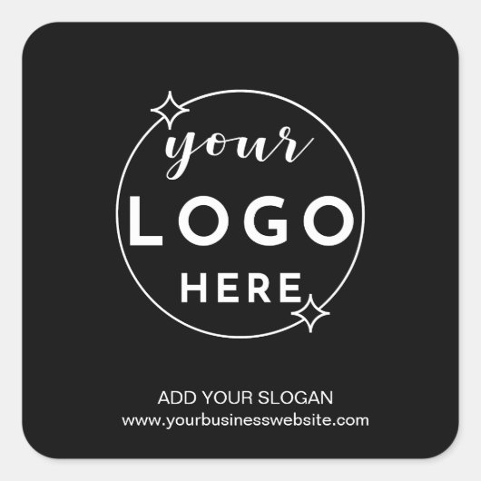 Professionele Custom Business Logo Black Sticker (Voorkant)