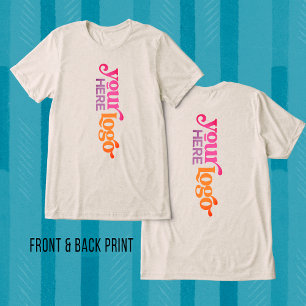 Professionele Custom Business Logo Front Back Prin Tri-Blend Shirt