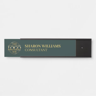 Professionele Custom Business Logo Job Titel Groen Deurbordje