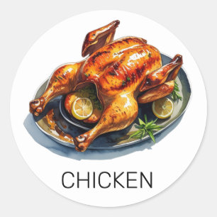 Professionele Custom Chicken Wedding Maaltijd Keuz Ronde Sticker