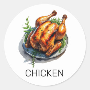 Professionele Custom Chicken Wedding Maaltijd Keuz Ronde Sticker