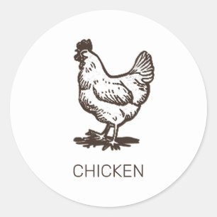 Professionele Custom Chicken Wedding Maaltijd Keuz Ronde Sticker