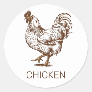 Professionele Custom Chicken Wedding Maaltijd Keuz Ronde Sticker