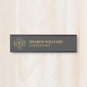 Professionele Custom Grey Business Logo Kantoor Deurbordje