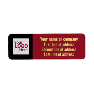 Professionele Diagonale Streep: Rood, Zwart & Goud Etiket