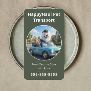 Professionele Dieren Taxi Service Dierenvervoer Visitekaartje