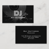 Professionele DJ Music Producer Zwart-wit Visitekaartje (Voorkant / Achterkant)