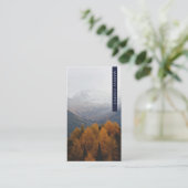 Professionele Donkerblauwe Foto Logo QR Code Visitekaartje (Staand voorkant)