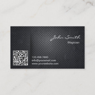 Professionele donkere metalen QR-code Magiciër Visitekaartje