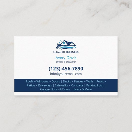 Professionele druk wassen Power Wash Cleaning Visitekaartje (Achterkant)