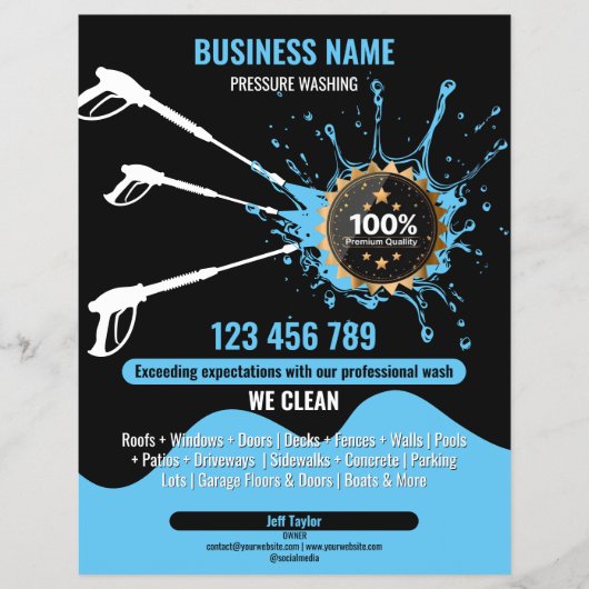 Professionele Druk Wassen Schoonmaak Dak Goot Flyer (Voorkant)