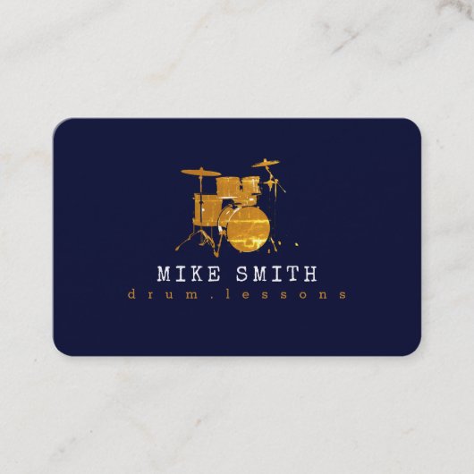 Professionele drumleraar | Cool Drummer Visitekaartje (Voorkant)
