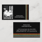 Professionele Drums Drummer Amerikaanse vlag Visitekaartje (Voorkant / Achterkant)