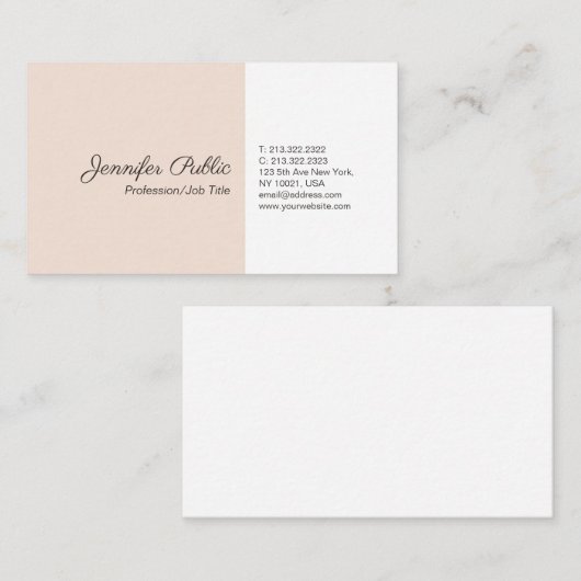 Professionele Duidelijke Eenvoudige Elegante Moder Visitekaartje (Voorkant / Achterkant)