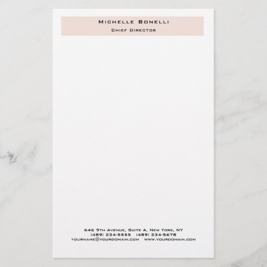 Professionele Duidelijke Moderne Minimalist Briefpapier (Voorkant)