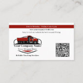 Professionele Dump Truck Hauling Company QR-code Visitekaartje (Achterkant)