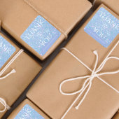 Professionele Dusty Blue Glitter Dank u Stickers