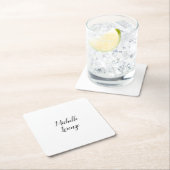 Professionele eenvoudige eenvoudige Jouw naam Vierkante Kartonnen Onderzetter (Insitu)