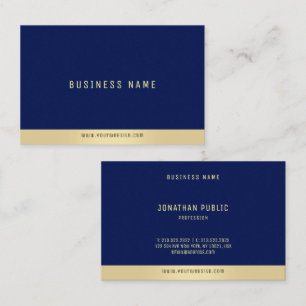 Professionele Eenvoudige Elegante Goud & Blauw Eur Visitekaartje