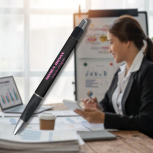 Professionele Eenvoudige Moderne Neon Roze Zwart Pen