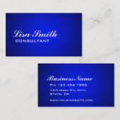 Professionele, eenvoudige platte, blauwe gradiënt visitekaartje (Voorkant / Achterkant)