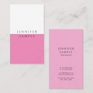 Professionele Eenvoudige Sjabloon Elegant Hot Pink Visitekaartje