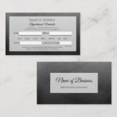 Professionele Eenvoudige Zwarte Afspraakherinnerin Afsprakenkaartje (Voorkant / Achterkant)