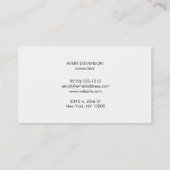 Professionele, eenvoudige zwarte minimalist 2 visitekaartje (Achterkant)