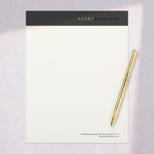 Professionele, eenvoudige zwarte minimalist briefhoofd