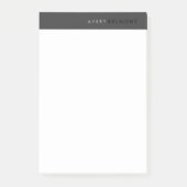 Professionele, eenvoudige zwarte minimalist post-it® notes (Voorkant)