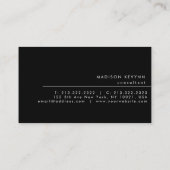 Professionele, eenvoudige zwarte minimalist visitekaartje (Achterkant)