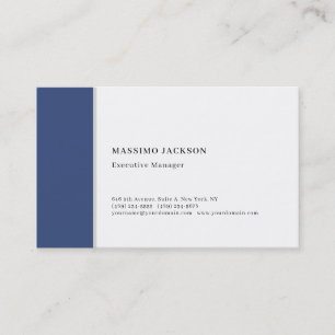 Professionele effen minimalistische moderne blauw visitekaartje