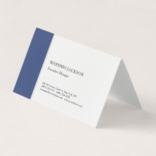 Professionele effen minimalistische moderne blauw visitekaartjes