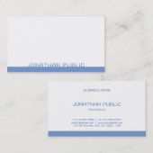 Professionele Elegant Blauw Wit Sjabloon Modern Visitekaartje (Voorkant / Achterkant)