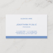 Professionele Elegant Blauw Wit Sjabloon Modern Visitekaartje (Achterkant)