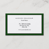Professionele Elegant Moderne Monogram Groene Gren Visitekaartje (Achterkant)