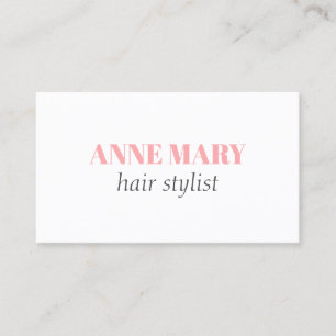 Professionele Elegant Roze Grijs Haarstylist Salon Visitekaartje