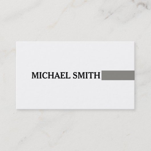 Professionele elegant Titanium Moderne Plain White Visitekaartje (Voorkant)