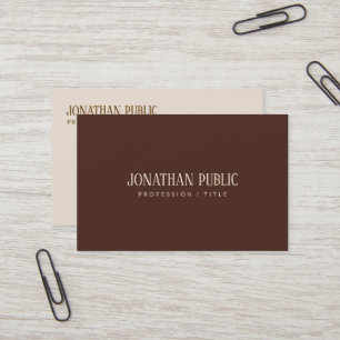 Professionele Elegante Bruine & Beige Luxe Zijde Visitekaartje