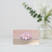 Professionele Elegante Chique Glittery Lotus Bloem Visitekaartje (Staand voorkant)