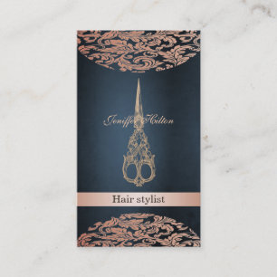 Professionele elegante chique luxe damast schaar visitekaartje